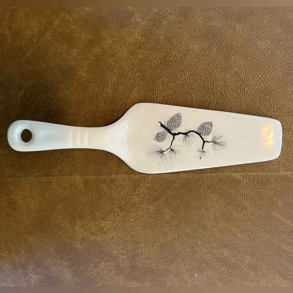 Vintage Harker Pinecone Solid Ceramic Pie/Cake Server 1950s