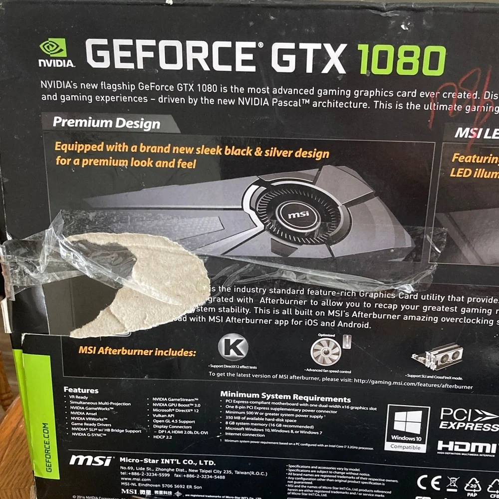 NVIDIA GTX 980 Graphics Card - Silver, Black, and Yellow
