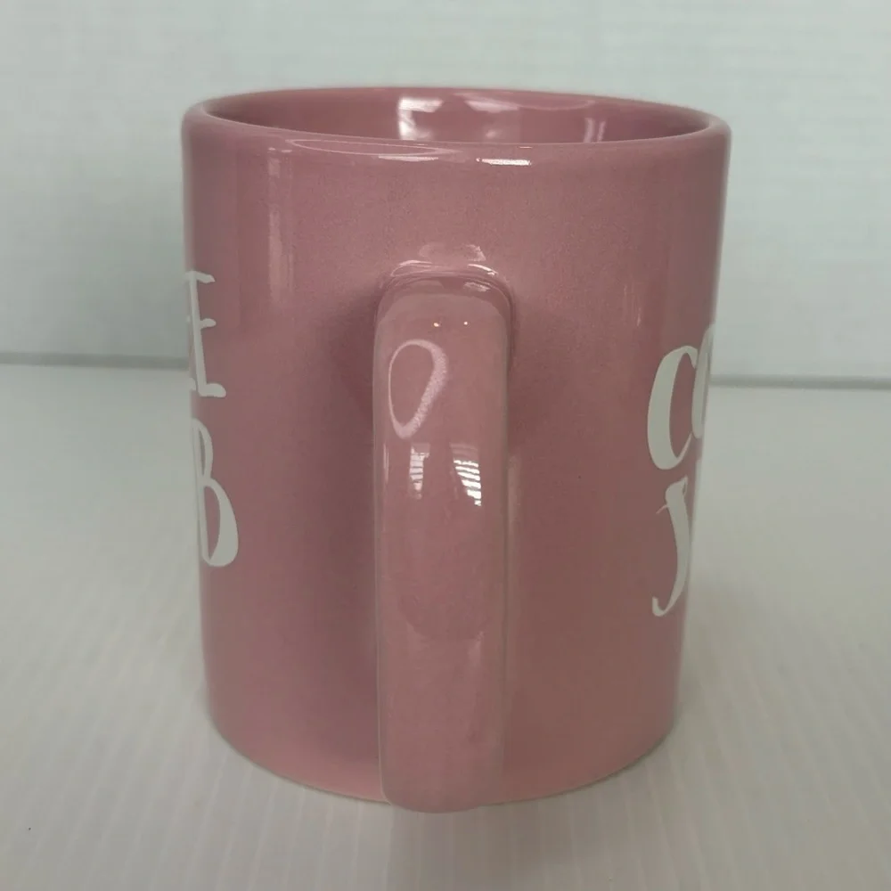 COFFEE SNOB COFFEE MUG. Art Deco Print Mug PINK & WHITE