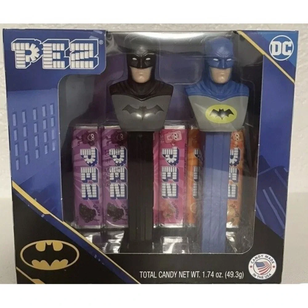 PEZ BATMAN TWIN PACK RETIRED DISCONTINUED DC COMICS WB SHIELD 2027‎ Expiration
