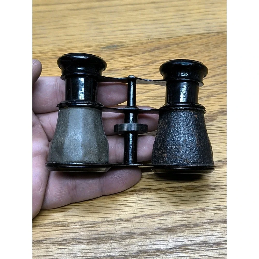 Vintage Antique Mini Theatre Opera Binoculars Black Metal Japan Unbranded‎