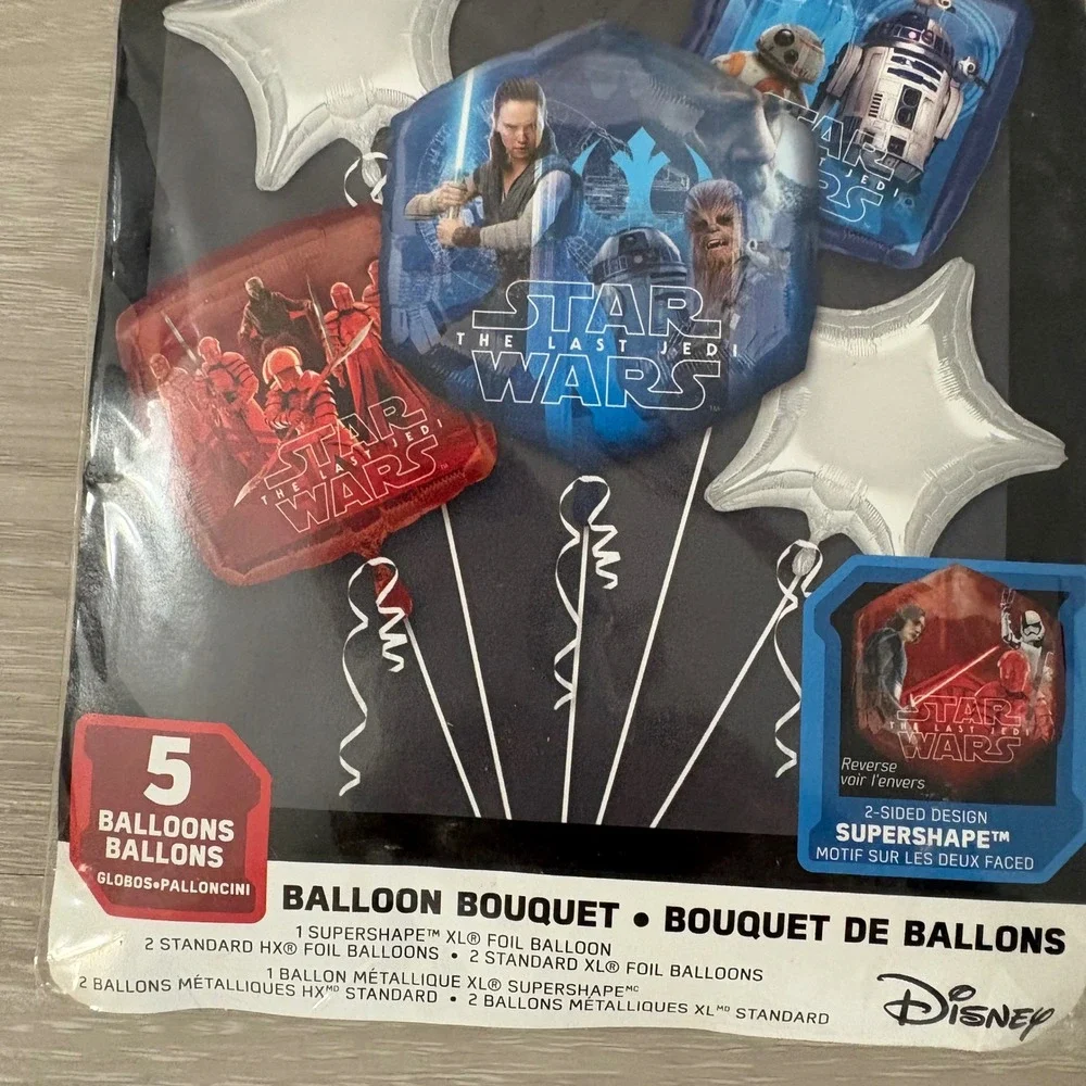 Star Wars The Last Jedi Balloon Bouquet 5pc Party Decorations