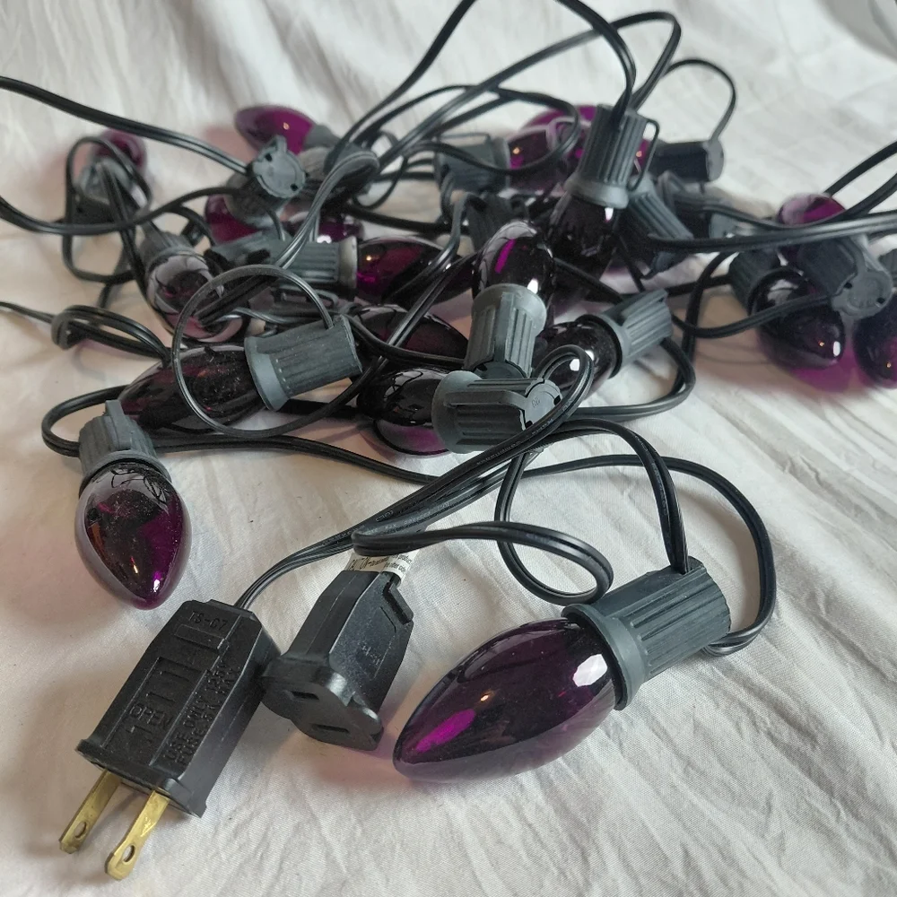 Halloween C9 Purple Light String 24 Ft. Indoor/Outdoor