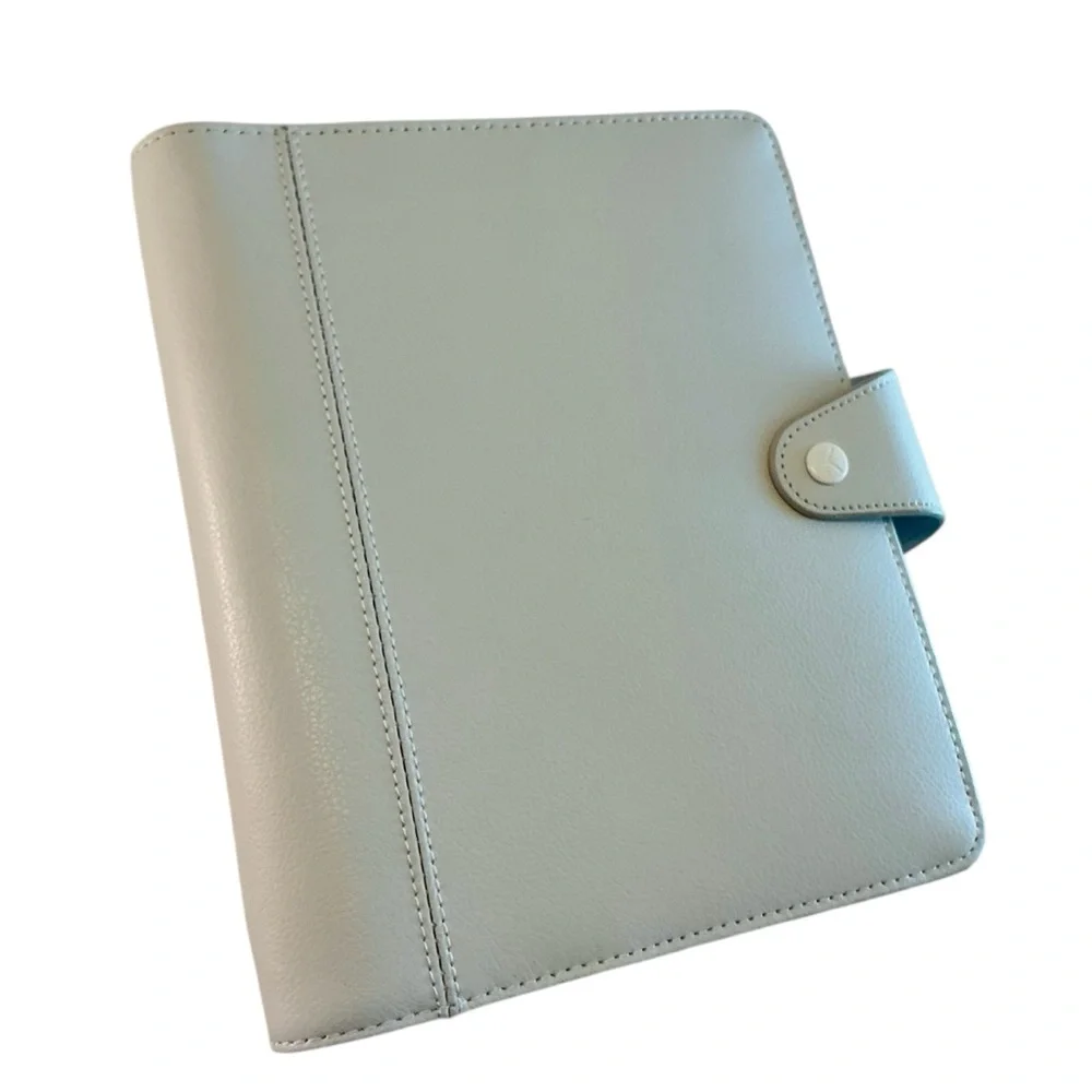 Kikki.k Signature Planner Leather A5 Large GRAY with White Rings, Agenda