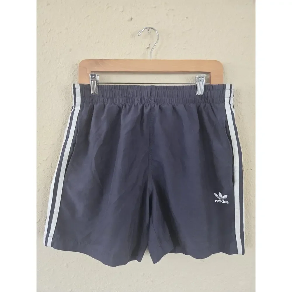 Adidas HF2117 Boxer Swimsuit 3-STRIPES Swim Trunks, Gray, Size Large