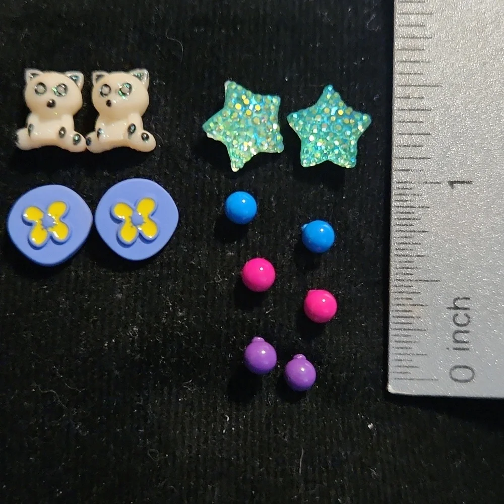 Colorful Kids Stud Earrings Set