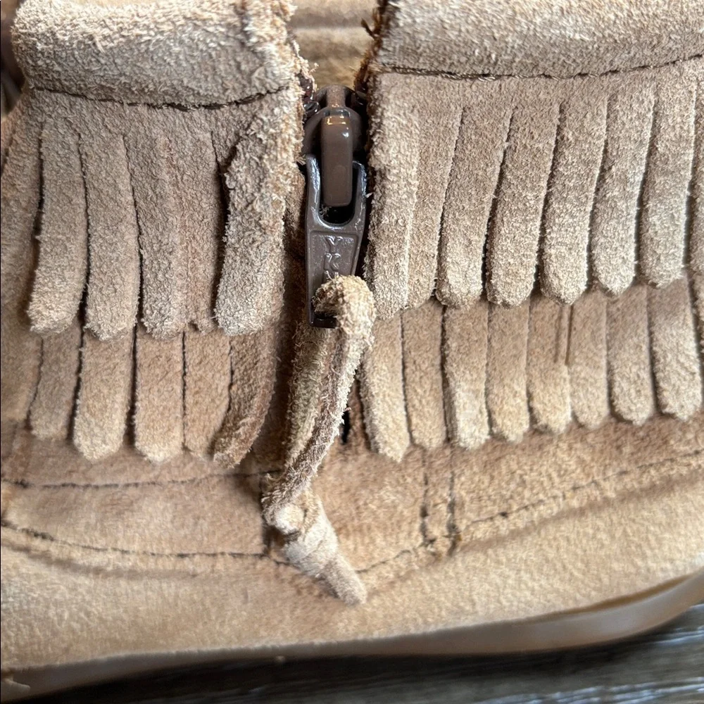 Minnetonka suede detail