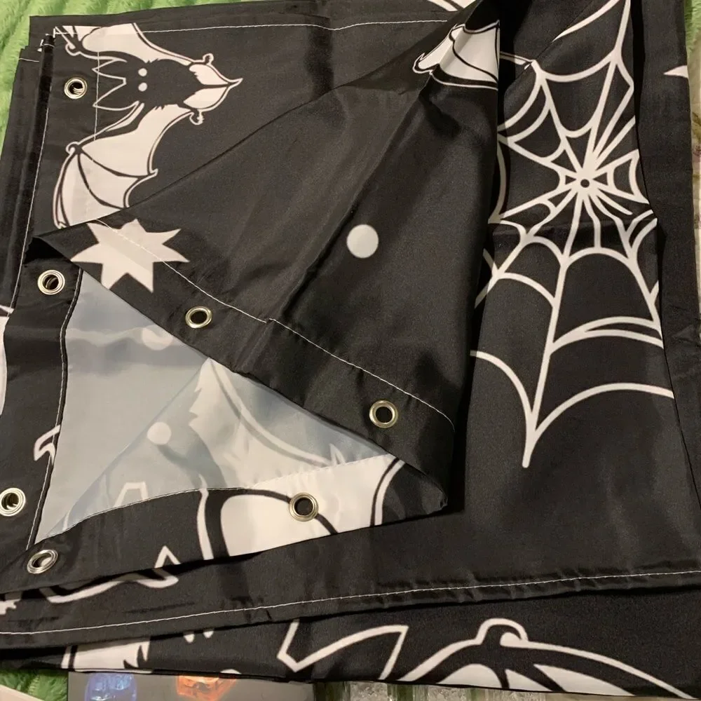 Halloween black shower curtain 72