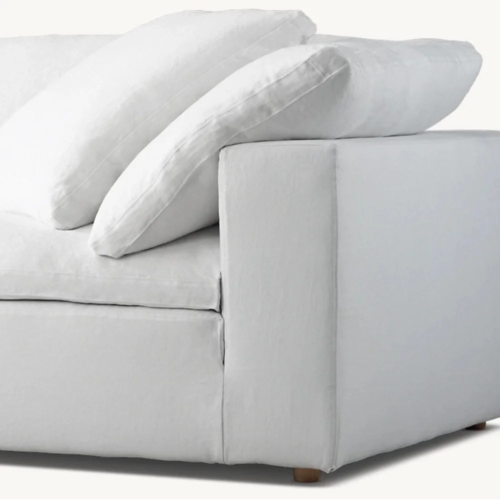 RH Mist End-of-Sectional Armless and Ottoman Slipcover