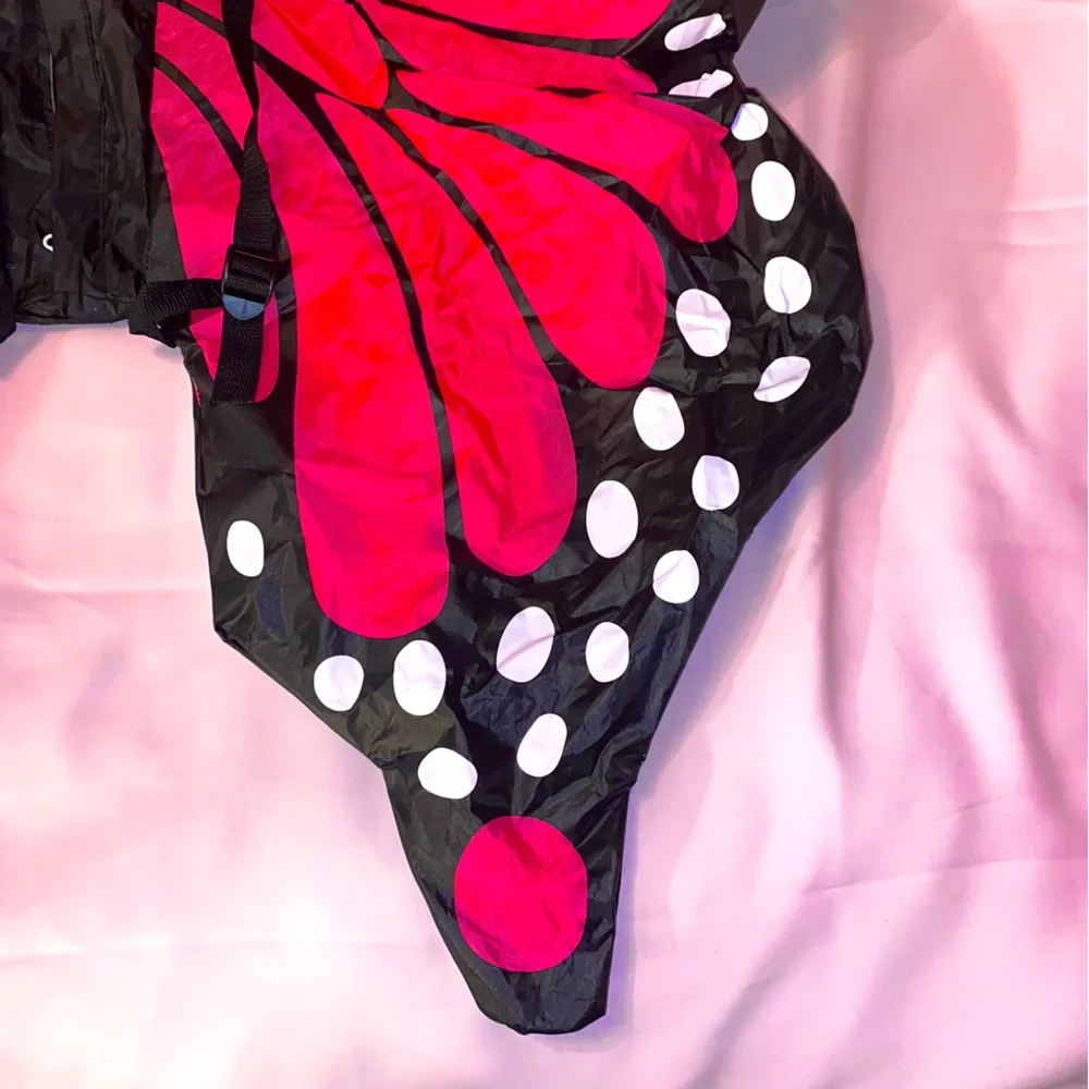 Butterfly Wings Costume w/ Batteries Pink Halloween Straps Easy Quick Inflatable