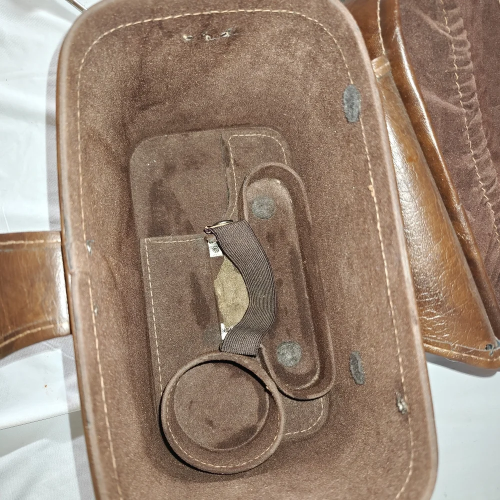 Vintage Brown Faux Leather Case with Buckle Strap Camera Storage Case
