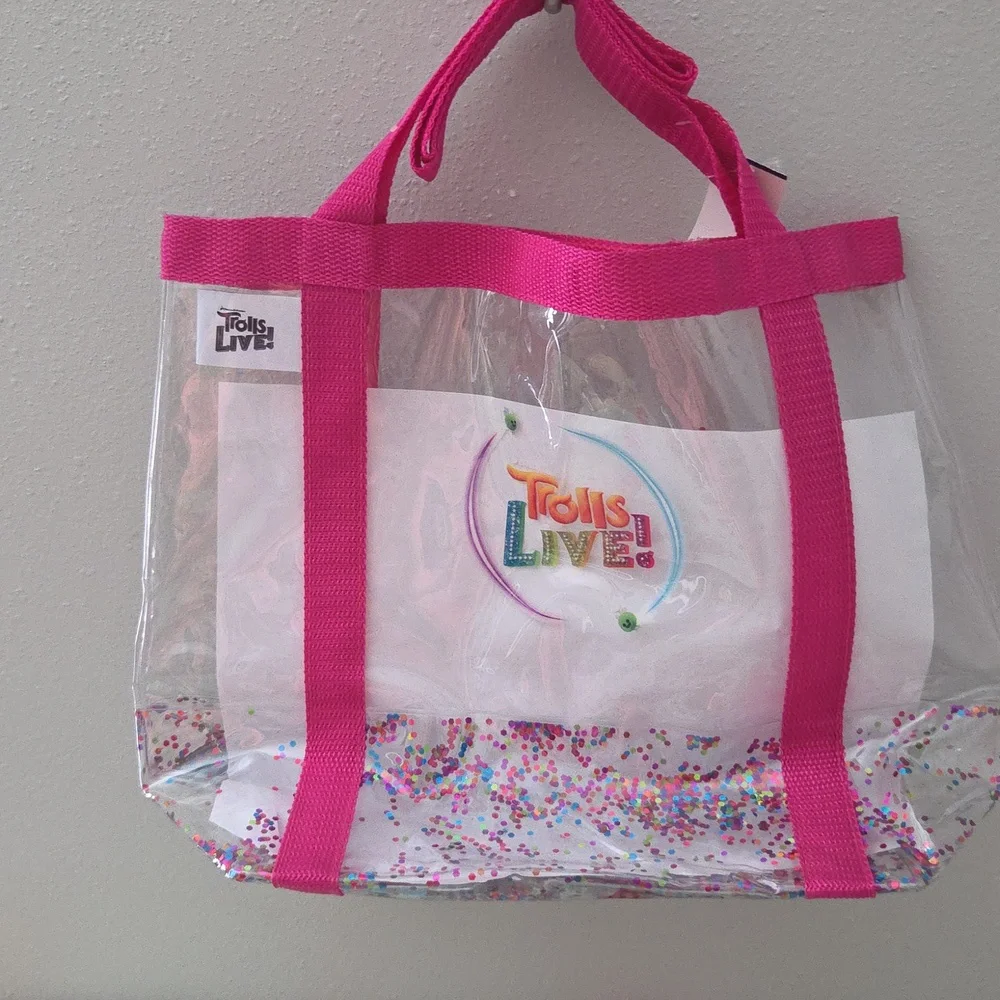 Trolls Live! Pink Confetti Tote Bag