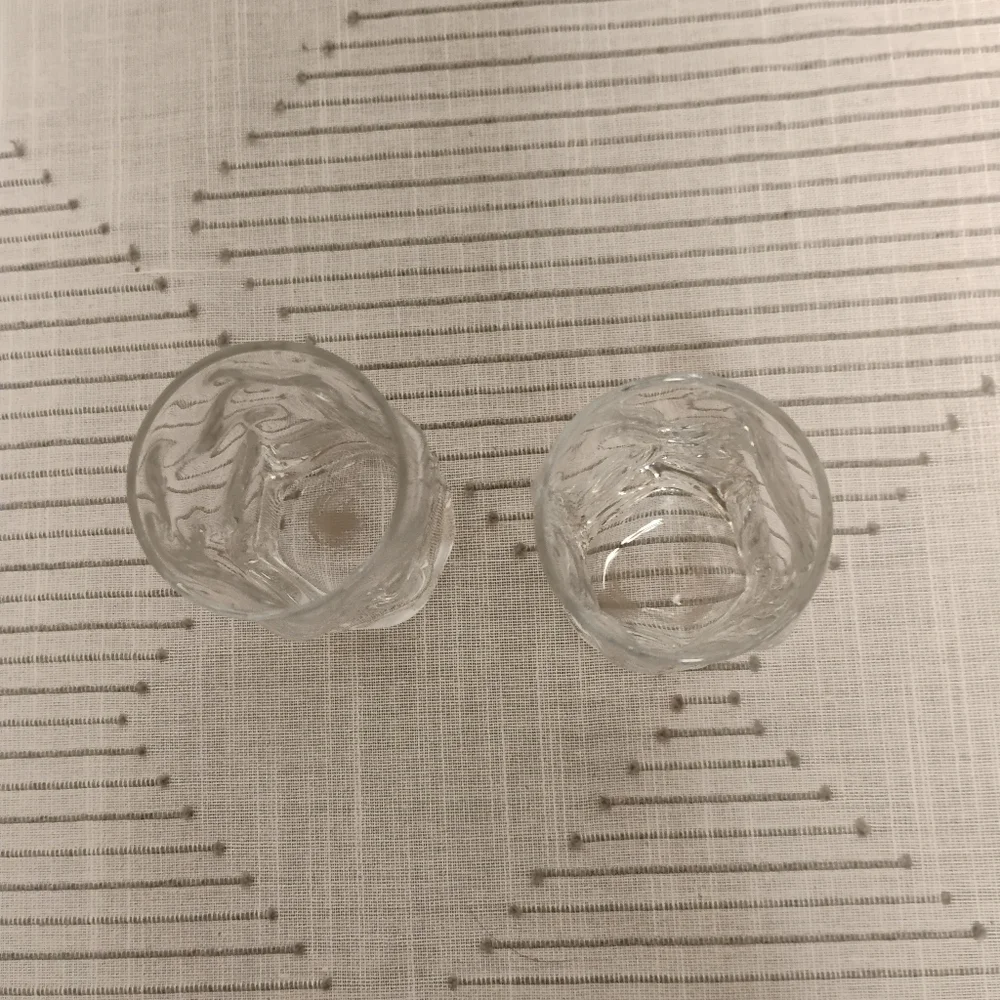 Clear Textured Glass Shot Glasses Pair Of 2