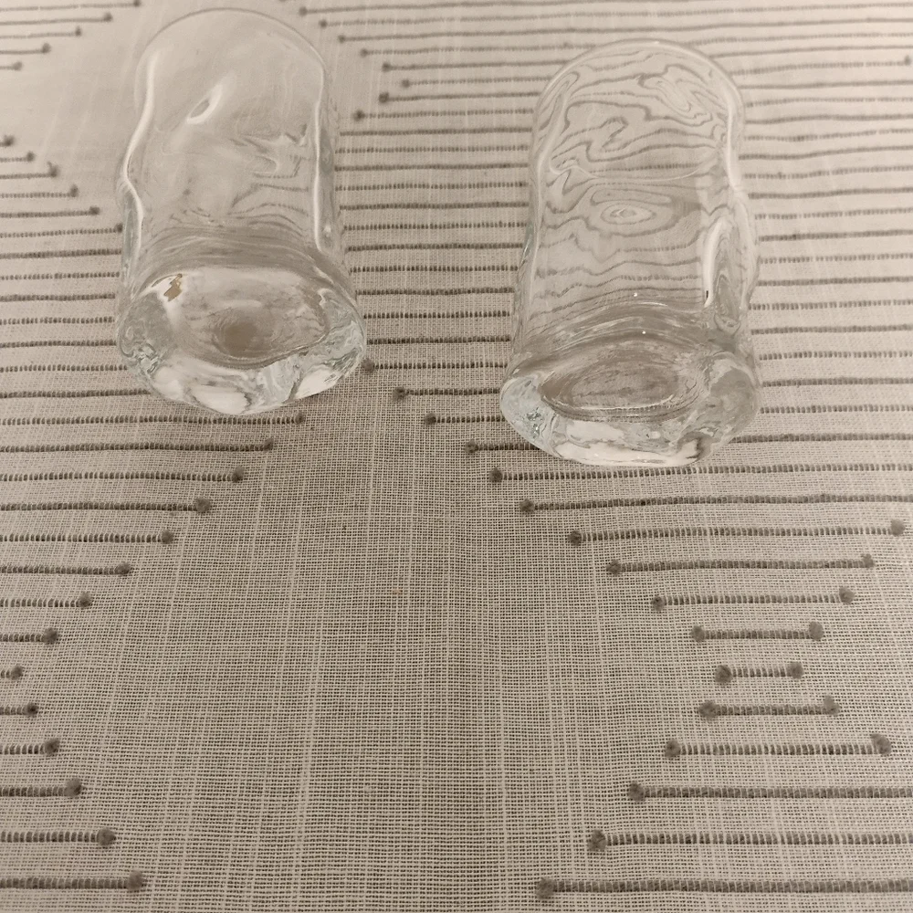 Clear Textured Glass Shot Glasses Pair Of 2