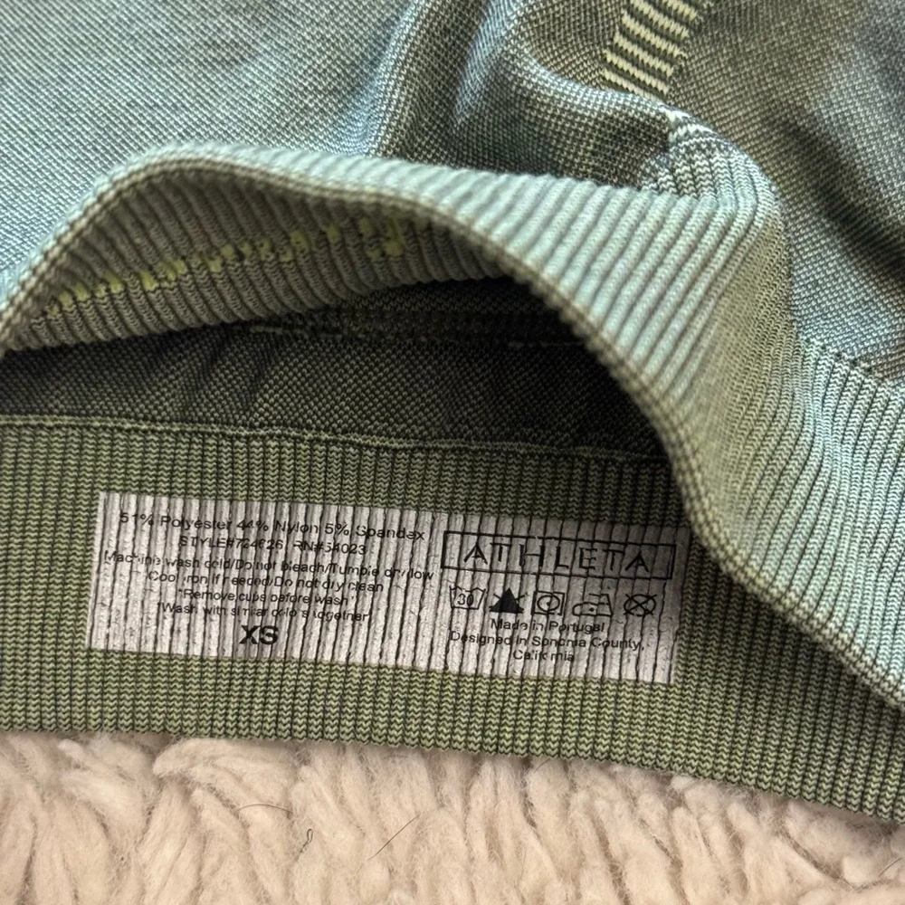 Athleta Renew Revive Green Seamless Sports Bra XS