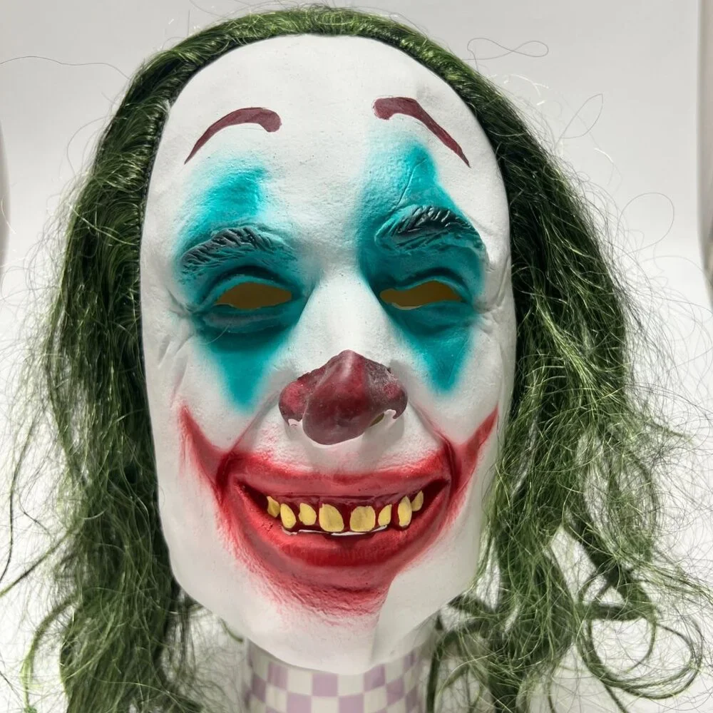 Joker Mask Scary Halloween Latex Masks Horror Clown Full Head Mask Adult size
