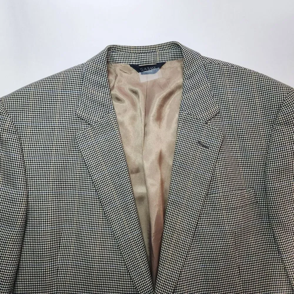 JOS.‎ A. BANK HOUNDSTOOTH SILK/WOOL BLEND BLAZER 44L