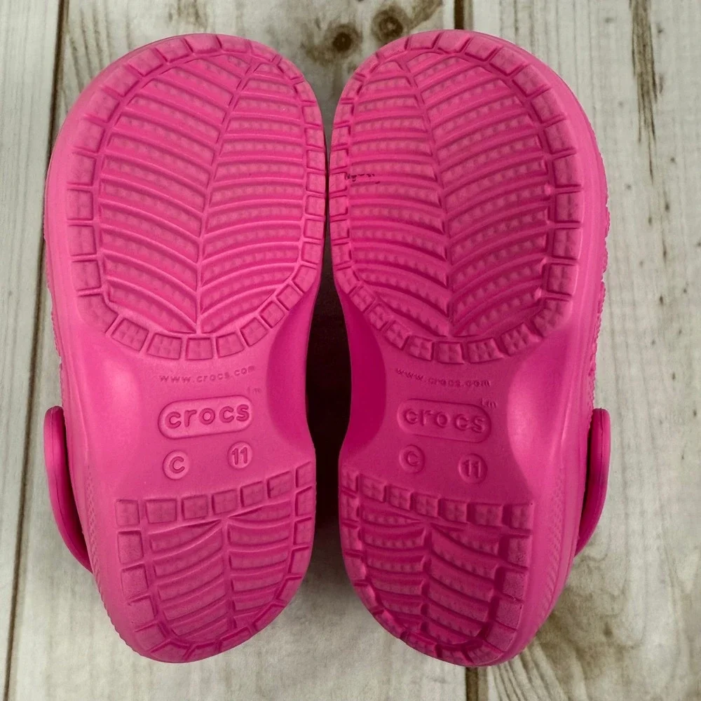 Crocs Kids Baya Clog Shoes Pink Classic Comfort Slip On 11C