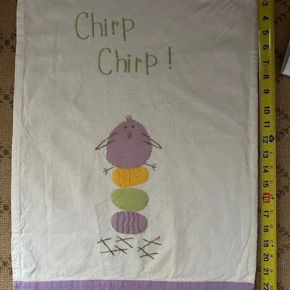 Sur La Table Easter Embroidered Appliqué Cotton Tea Towels set of 3 NWT