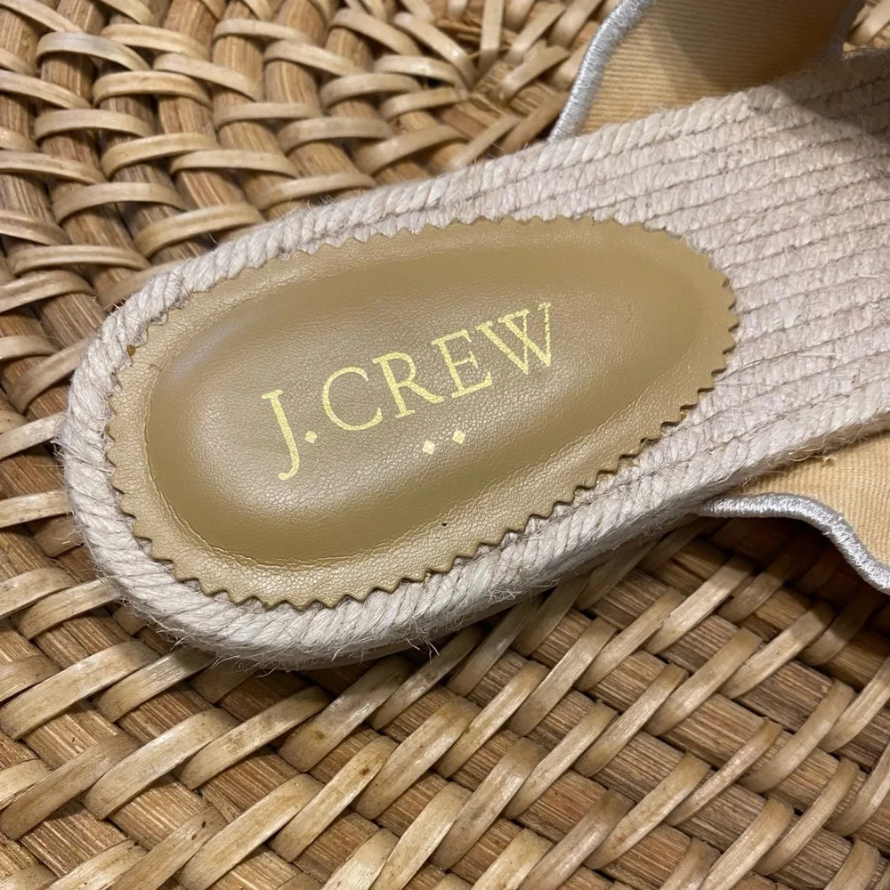 J Crew  scalloped polka dot espadrilles, size 8