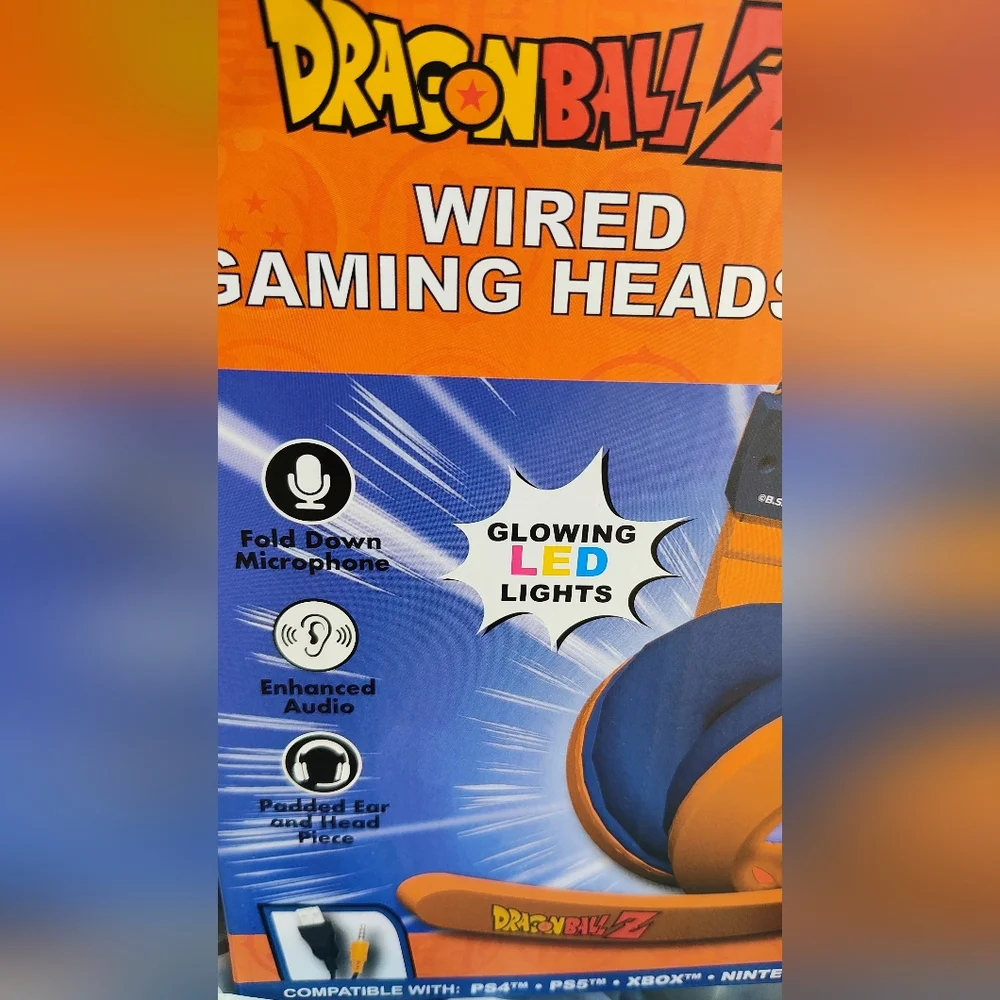 Dragon Ball Z Wired Gaming Headset - Orange and Blue