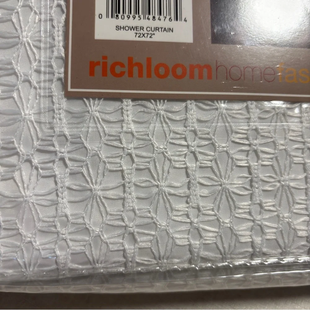 NIP Richloom Home Fashions White Textured Shower Curtain 72X72 NIP Xmas gift Co.