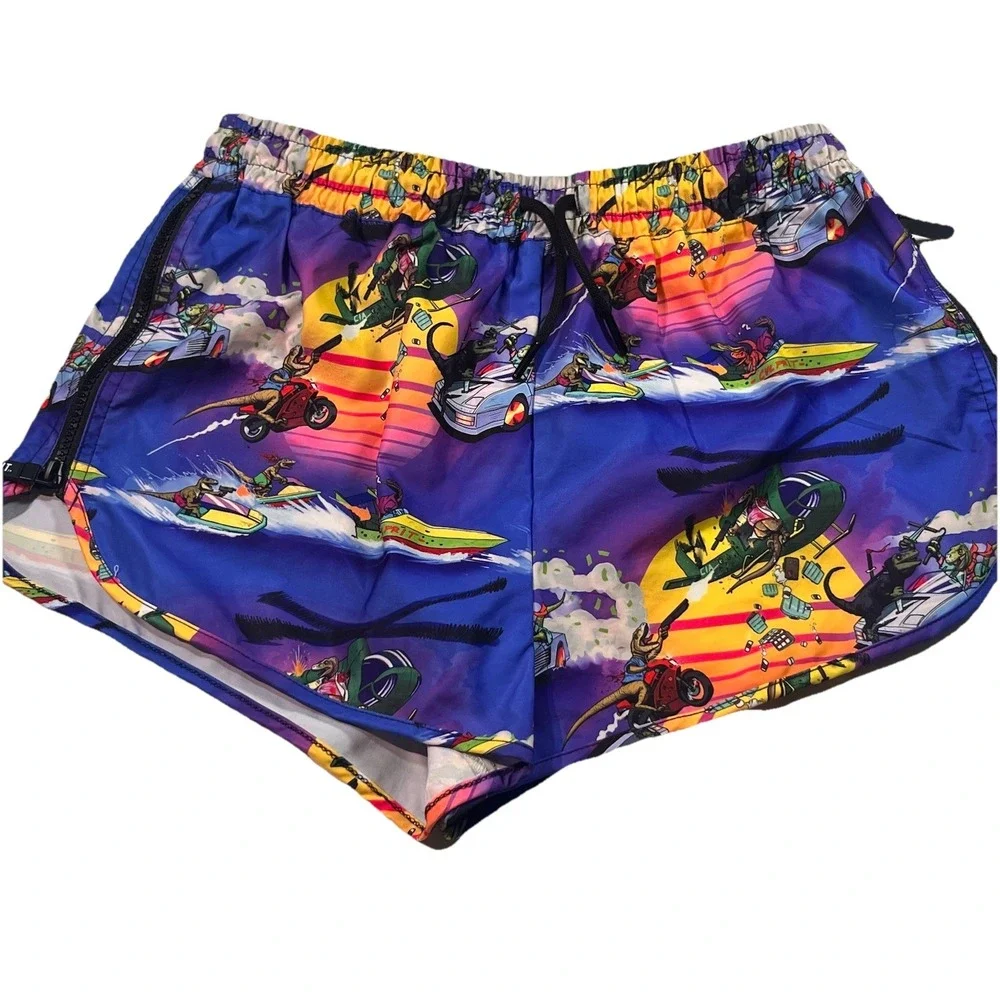 Culprit Mayhem Swim Shorts Mens Medium Battle Raptors Miami Vice EUC