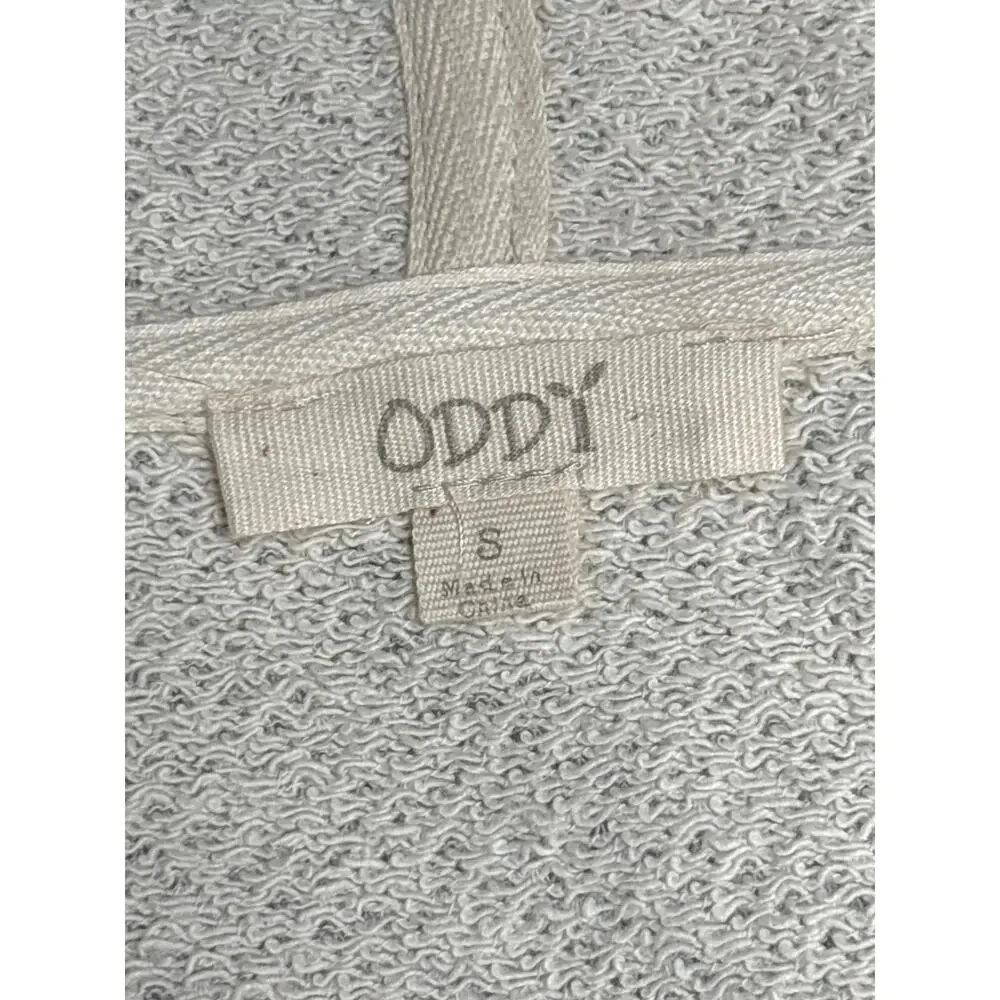 ODDY Lace Trim Hoodie Cardigan Size S Ivory Sleeveless Cotton Blend Casual Boho