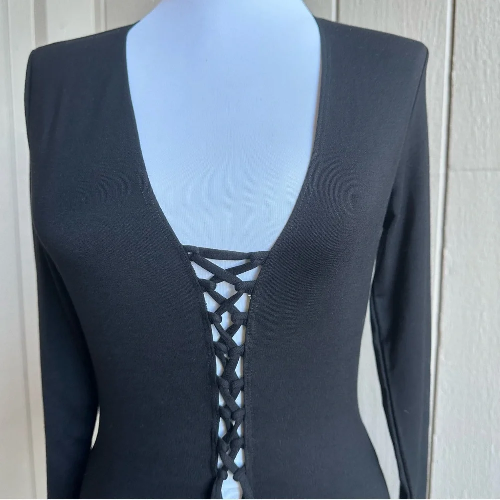 Reformation Basil Bodysuit Black