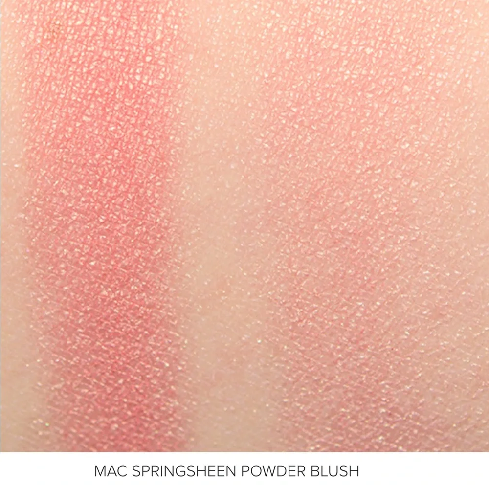 MAC Cosmetics Sheertone Shimmer Blush in Springsheen Swatched, HTF Discontinued