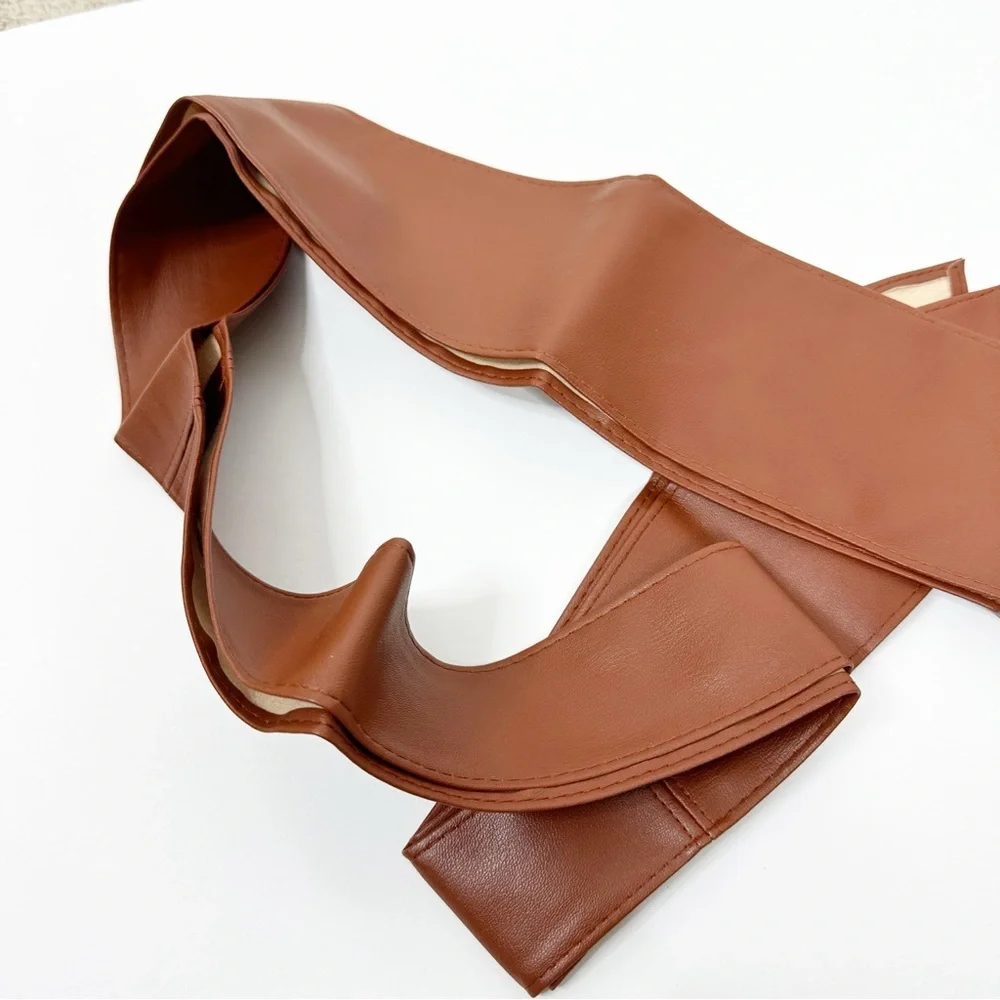 2/$30 Obi Belt Wide Wrap Around Waist Boho Gypsy Self Tie Brown Cinched Corset