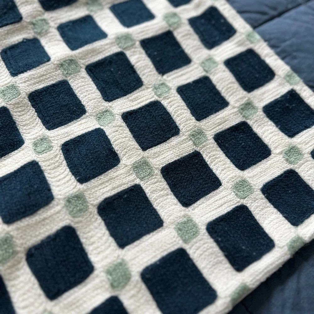 West Elm blue squares tones