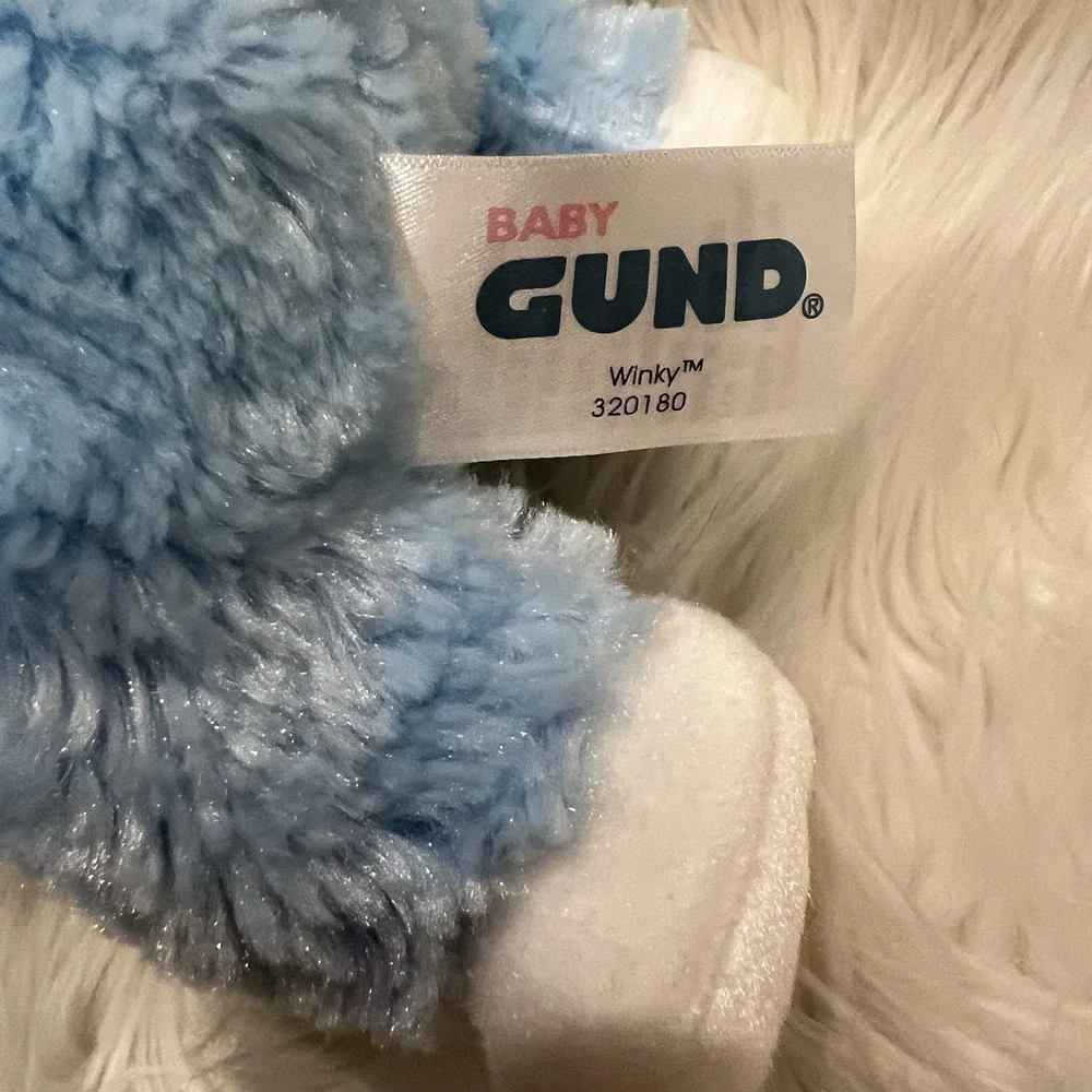 Baby Gund Winky Lamb Blue White Lovey 8