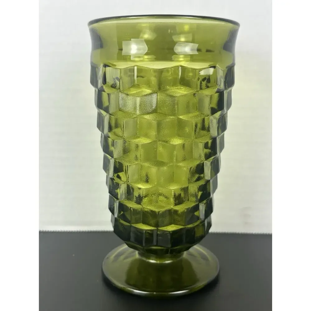 Whitehall Green Avocado Colony Iced Tea Tumbler Flared Rim Cube Design 6