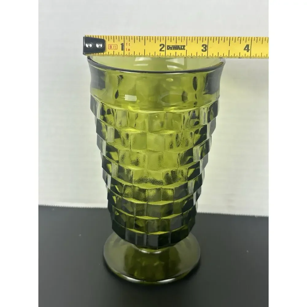 Whitehall Green Avocado Colony Iced Tea Tumbler Flared Rim Cube Design 6