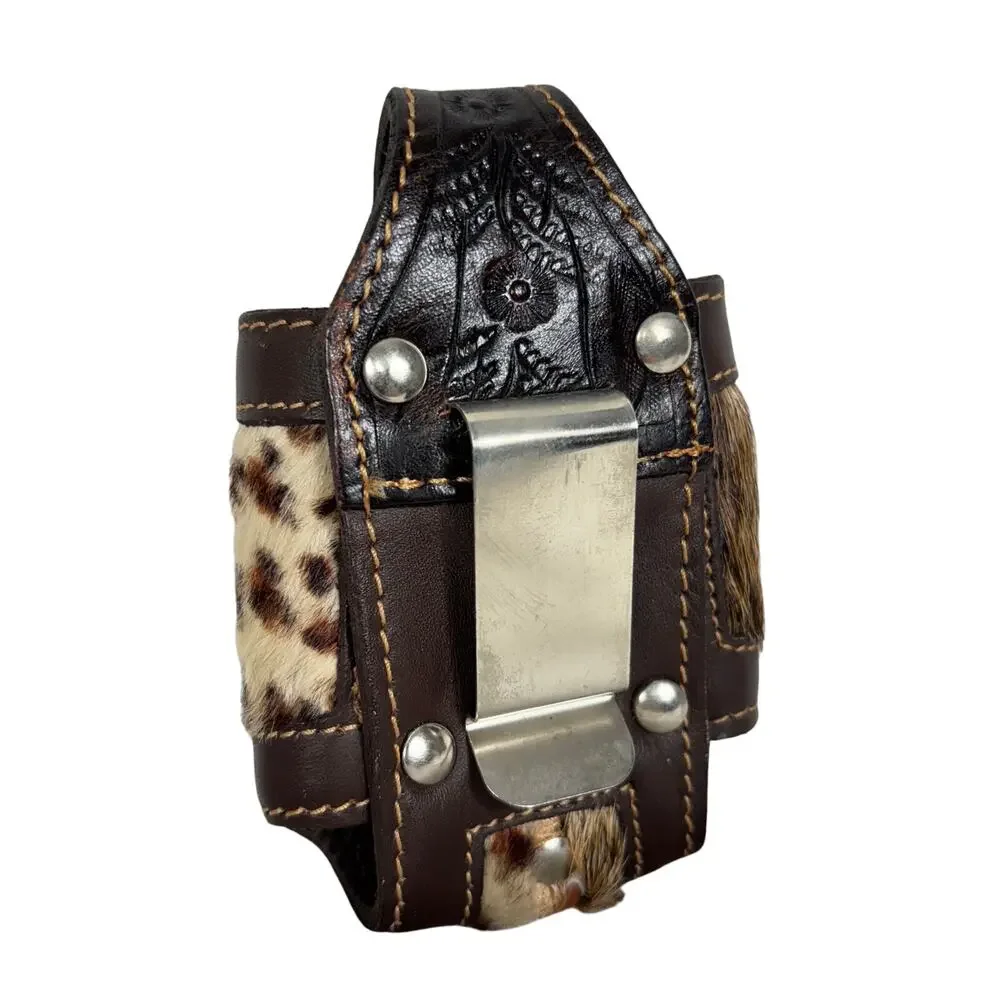 American West Western Cowhide & Leather Hair-On-Hide Holster Belt Clip