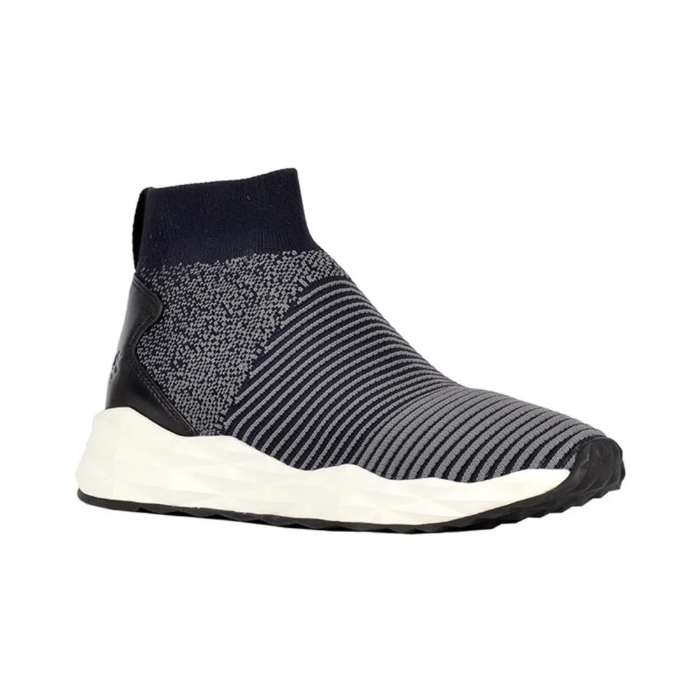 Ash - women’s Spot Trainers navy grey ribbed knit & leather slip on shoes 8 / 38