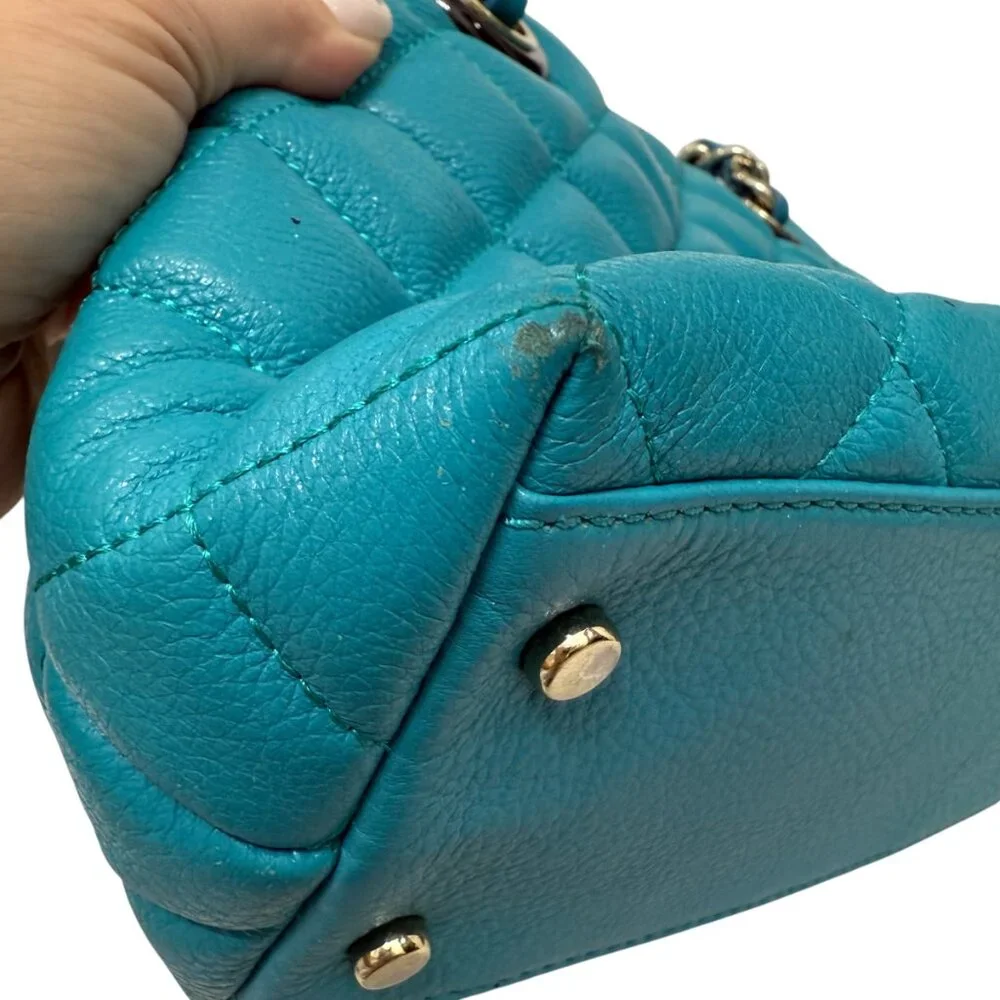 Kate Spade Gold Coast Small Maryanne Quilted Mid Teal Leather bag