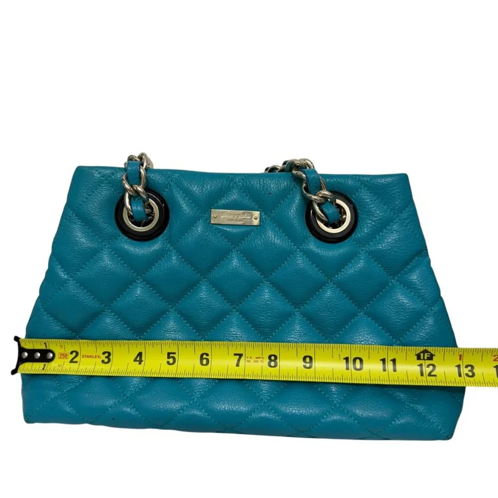 Kate Spade Gold Coast Small Maryanne Quilted Mid Teal Leather bag