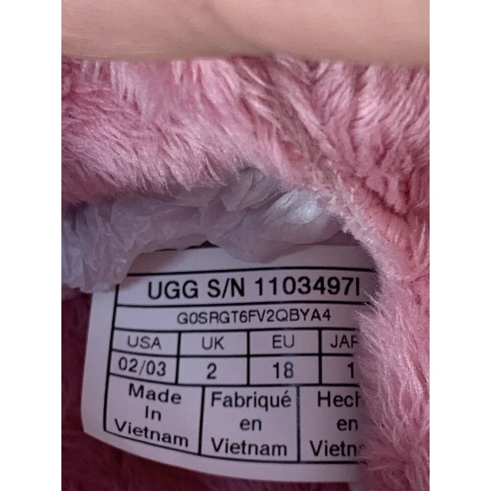 UGG Baby Girl Pink Bixbee Boot Slippers 11034971 Size 02/03
