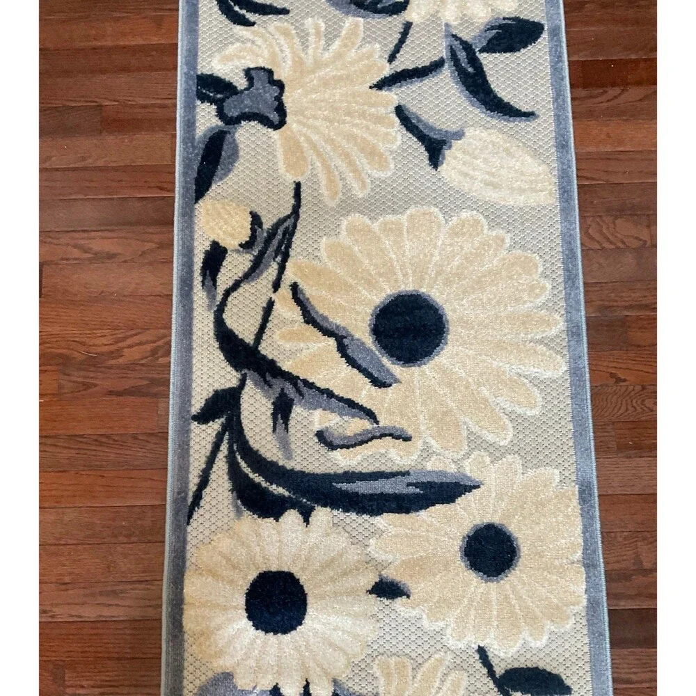 Nourison Home “Aloha” Navy Blue & Beige runner (Size 2 ft 3 in x 8 ft)