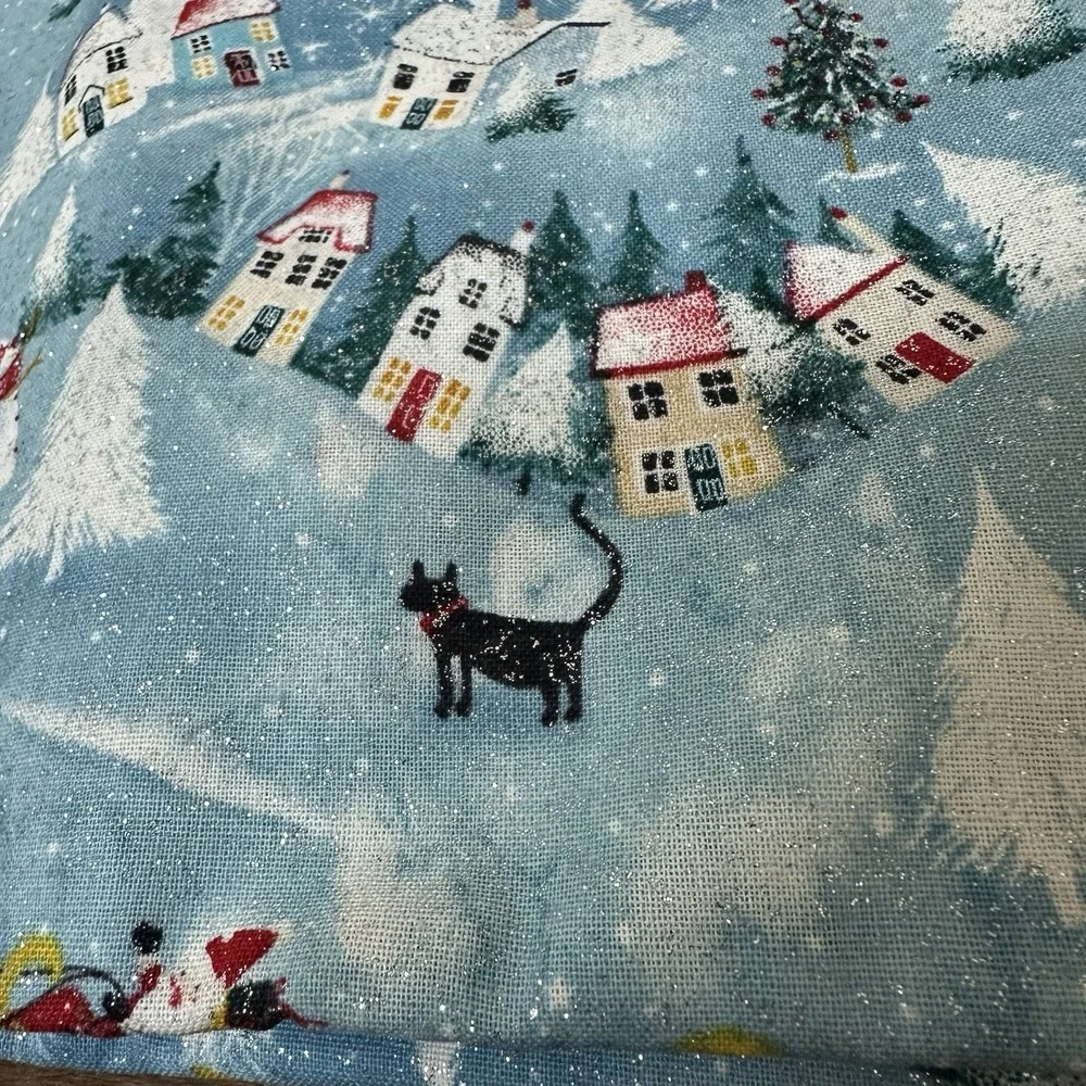 Vtg Keepsake Calico Retro Christmas Glitter Craft Upholstery Fabric 2 Yards