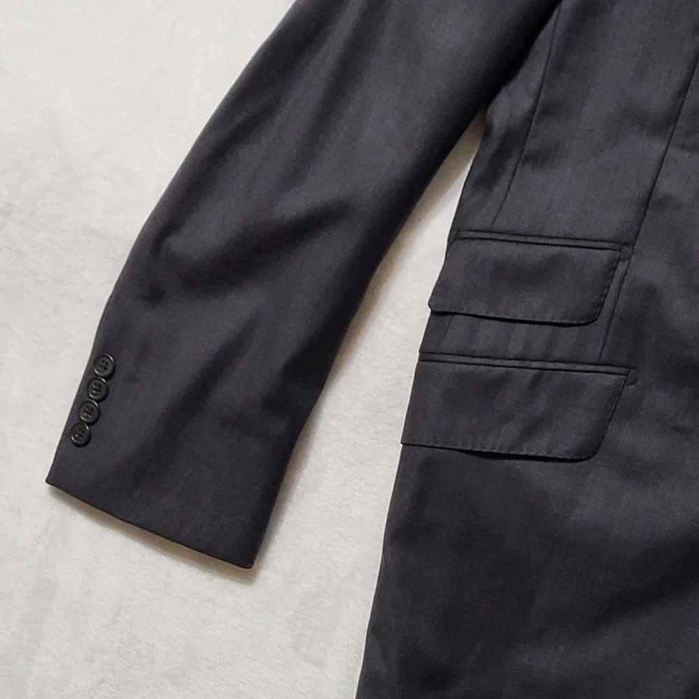 Hickey Freeman‎ Blazer Loro Piana Wool Sport Coat Blazer Two Button Gray 42 Long
