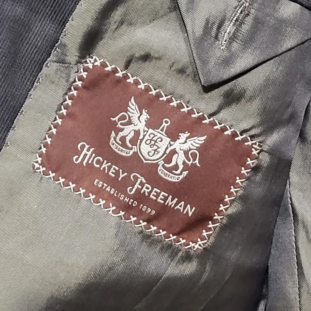 Hickey Freeman‎ Blazer Loro Piana Wool Sport Coat Blazer Two Button Gray 42 Long