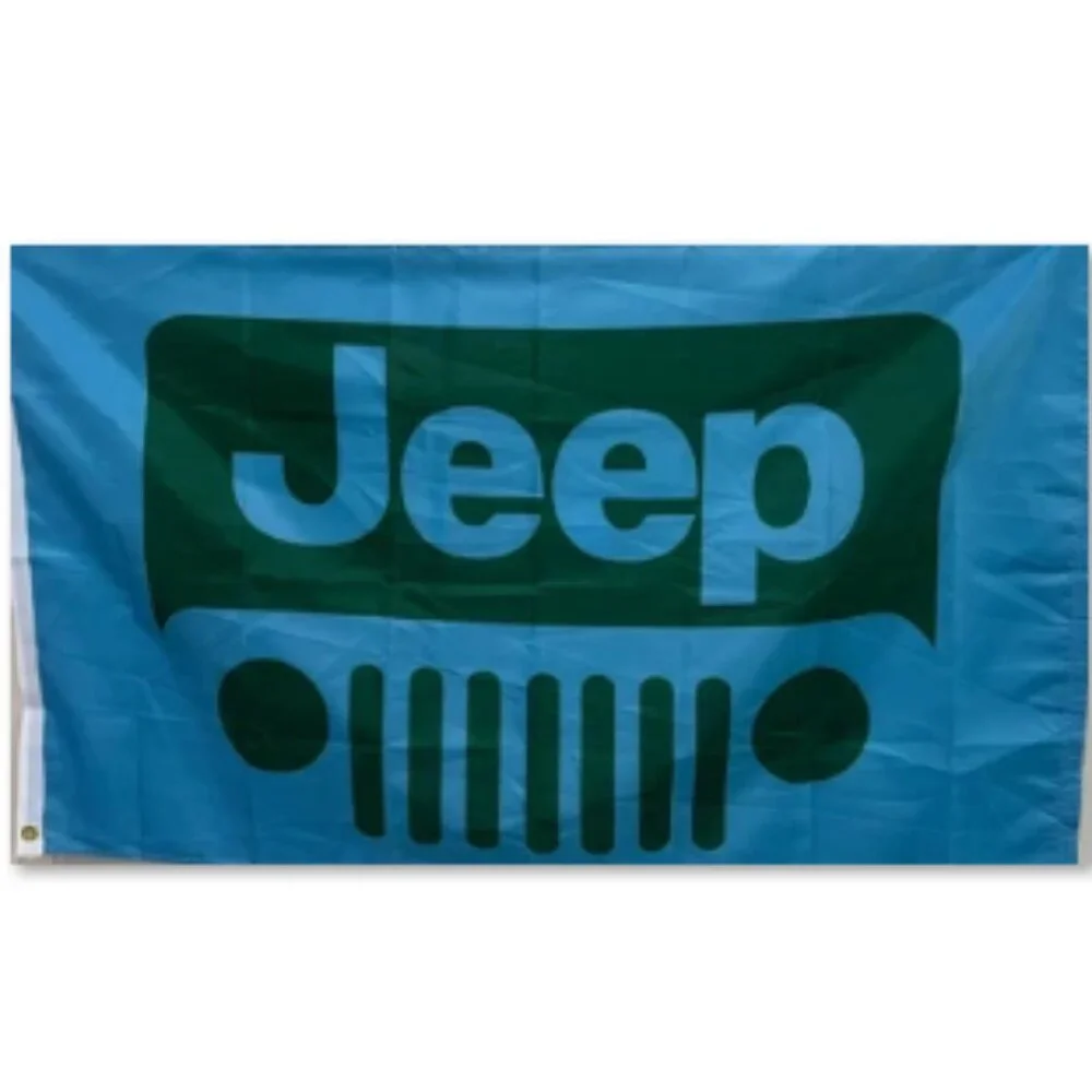 NEW Jeep 3x5 Flag Banner Blue Green