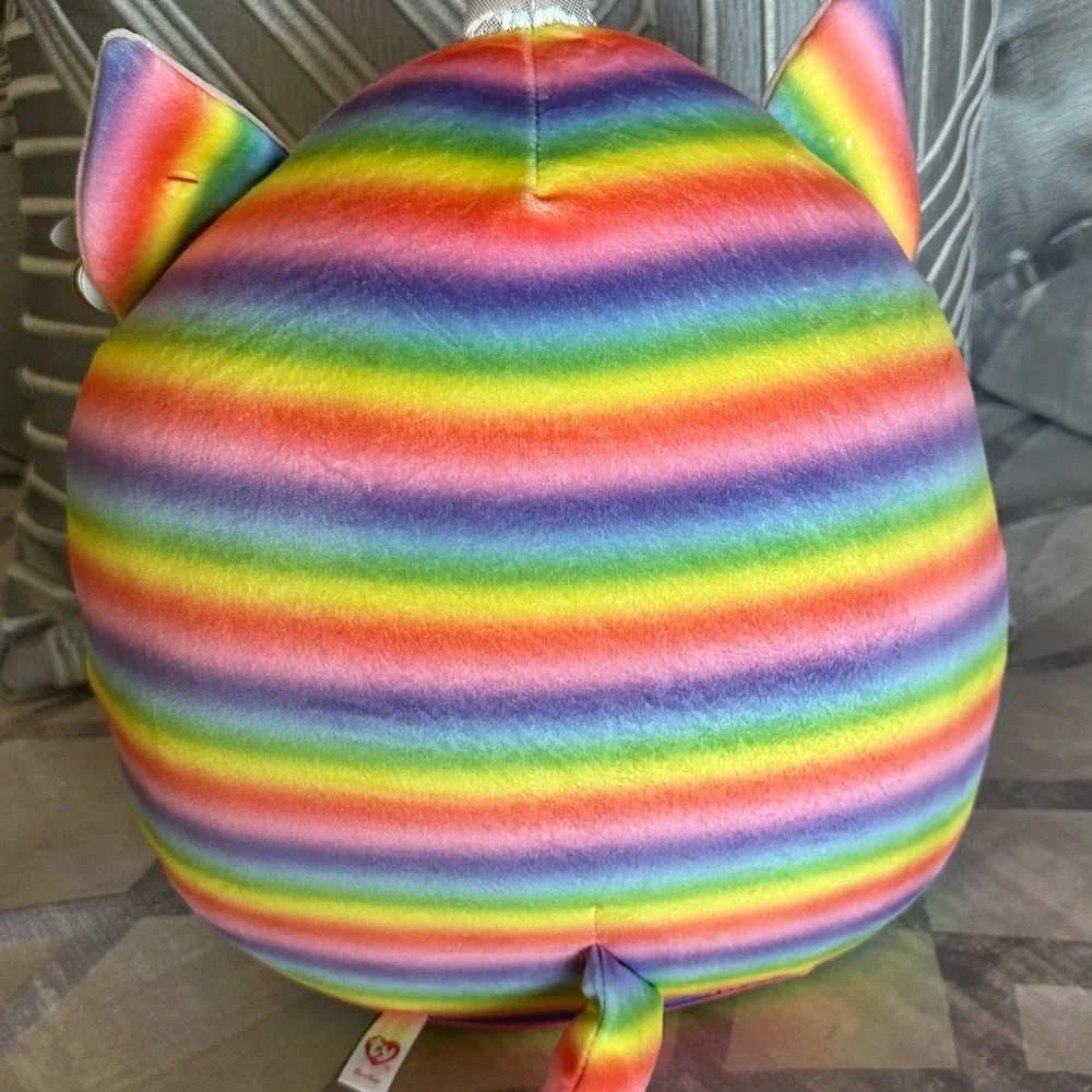 Ty Squish-a-Boo Plush - “Heather” a Multicolor Striped Cat Plush