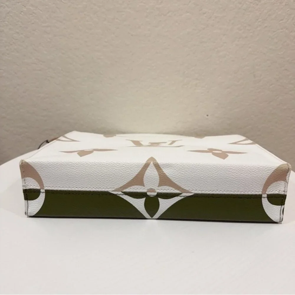 Authentic Louis Vuitton Toiletry Pouch 26 Monogram Giant Khaki Green White