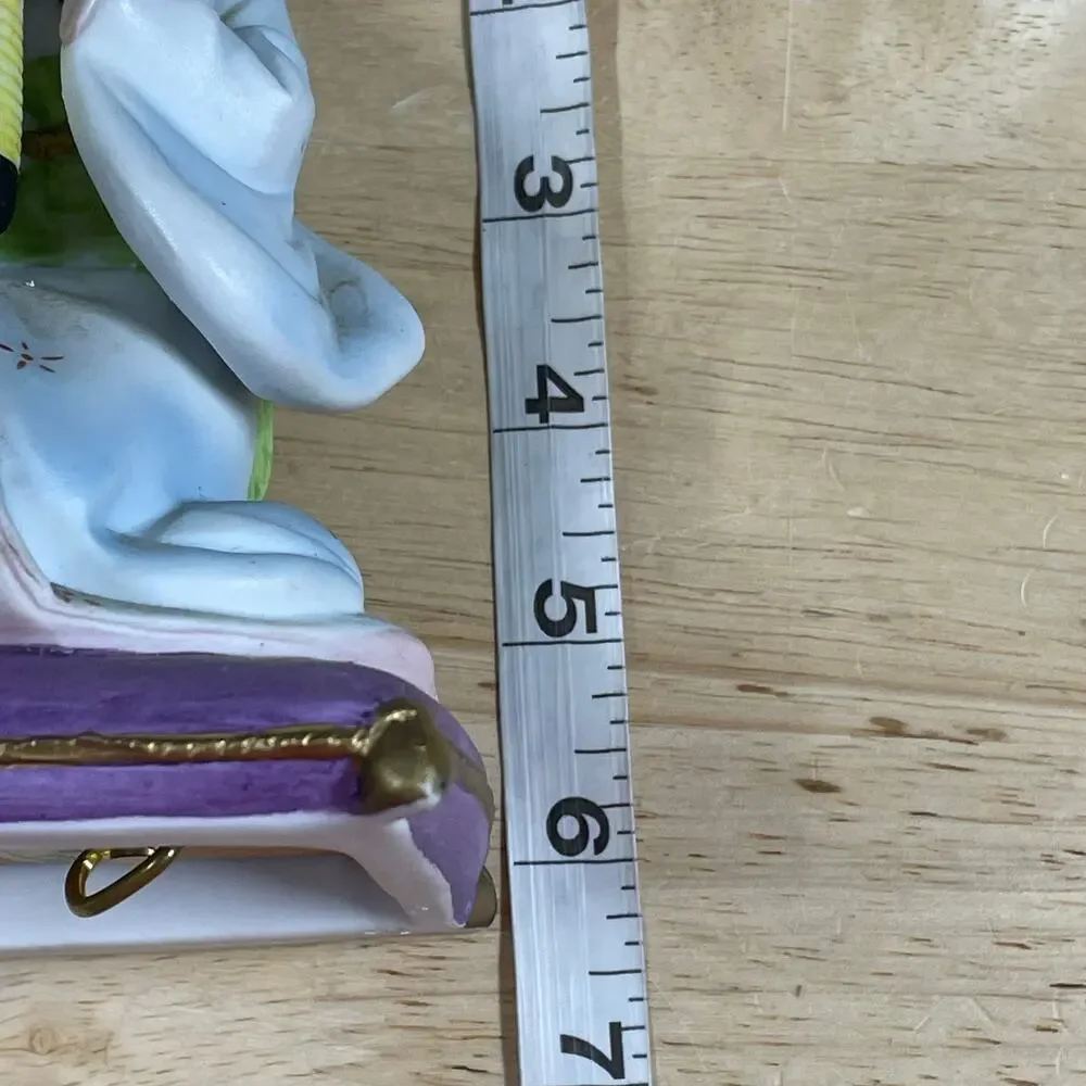 Seizan Vintage Japanese Geisha In Ceremonial Dress Porcelain Music Box EUC