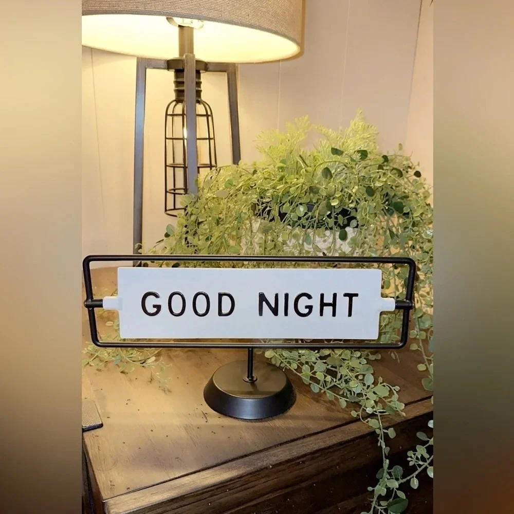 NWT Hearth & Hand with Magnolia Home | Farmhouse Metal Sign Good Day Good Night