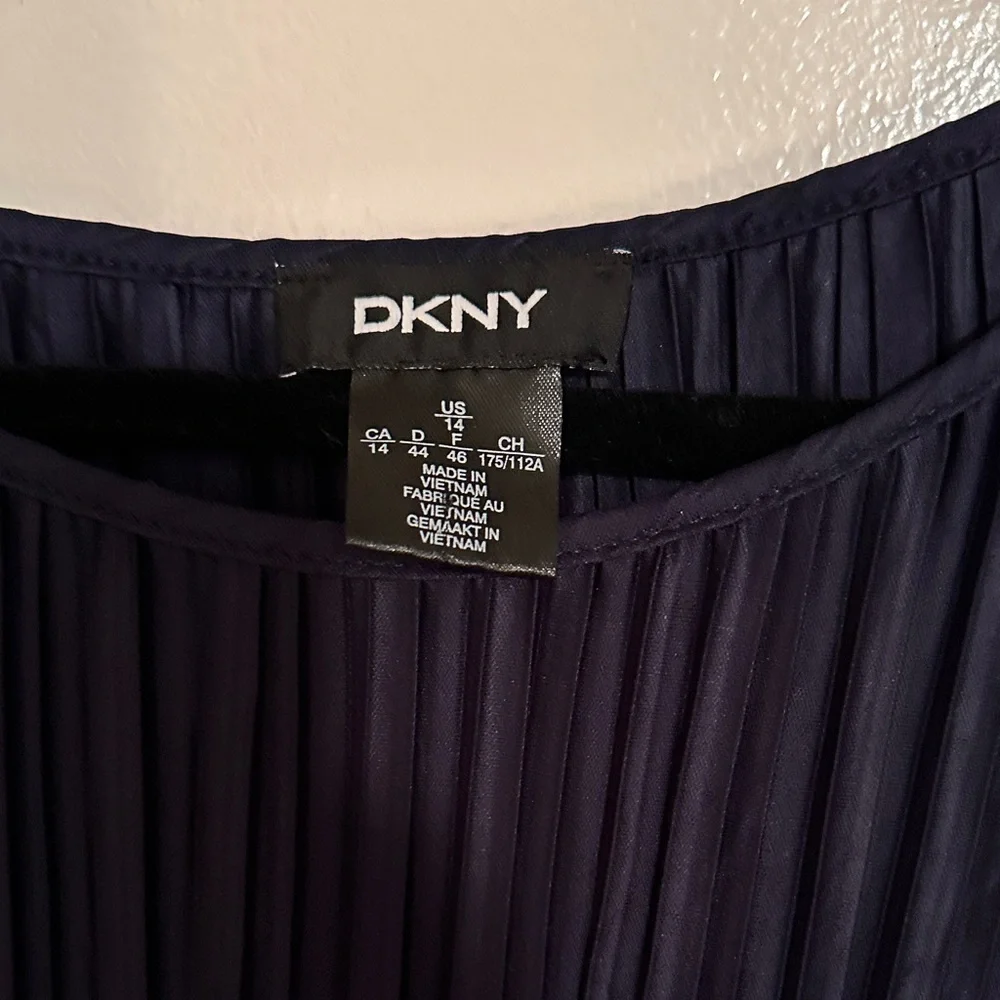DKNY Midnight Blue Pleated Midi Dress